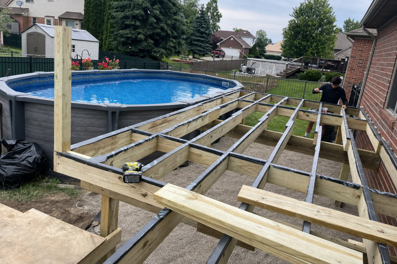 Pool deck construction