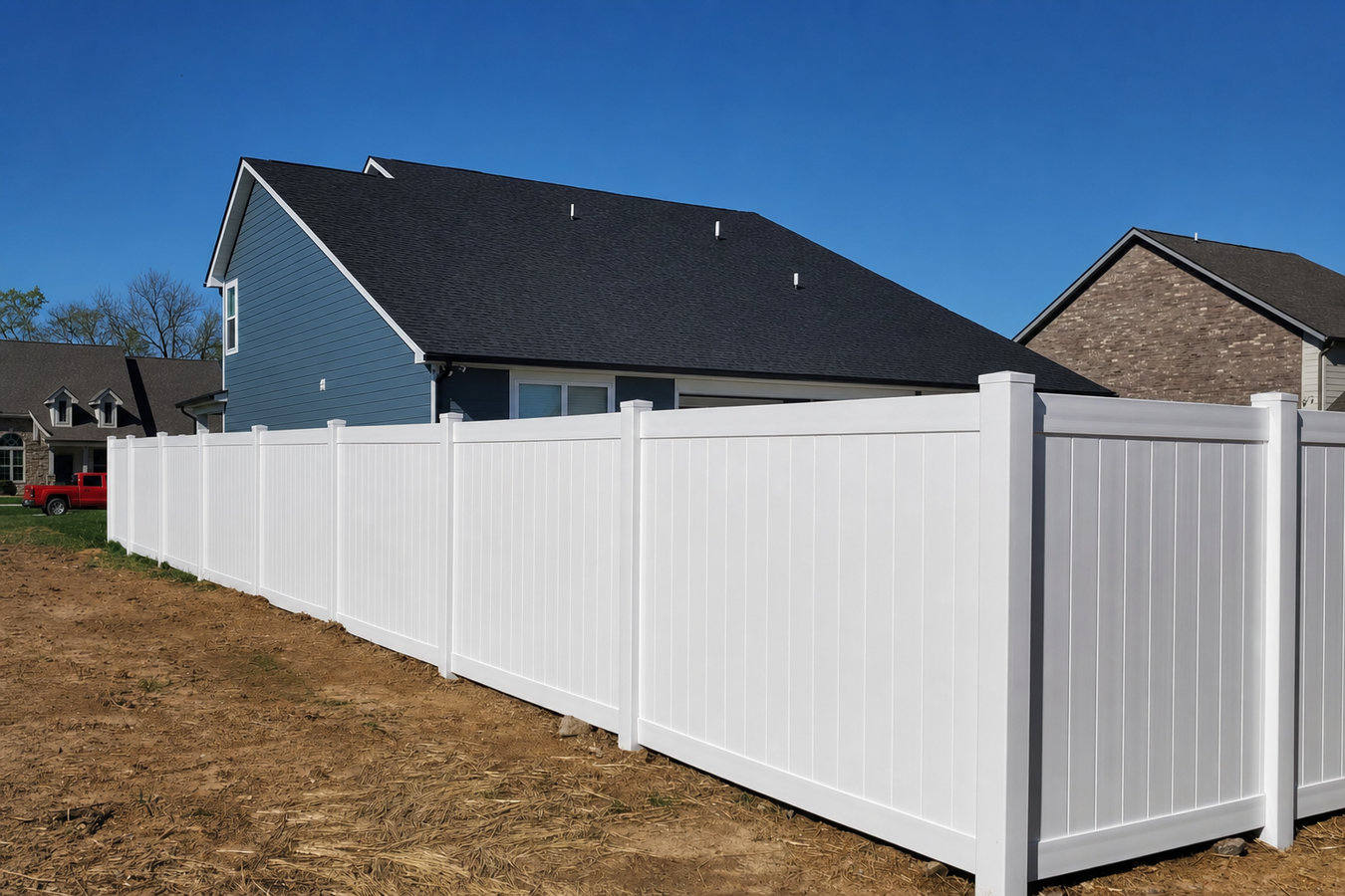 Vinyl fence installation